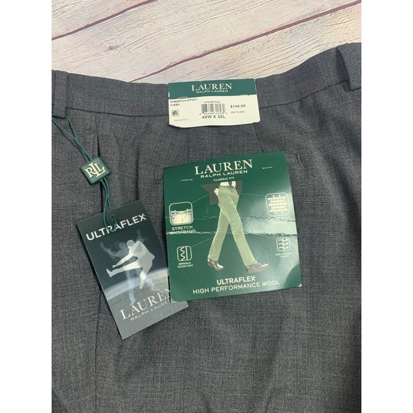 Ralph Lauren | Men's Charcoal Grey Dress Slacks Classic Fit Wrinkle Resistant St - Picture 2 of 5